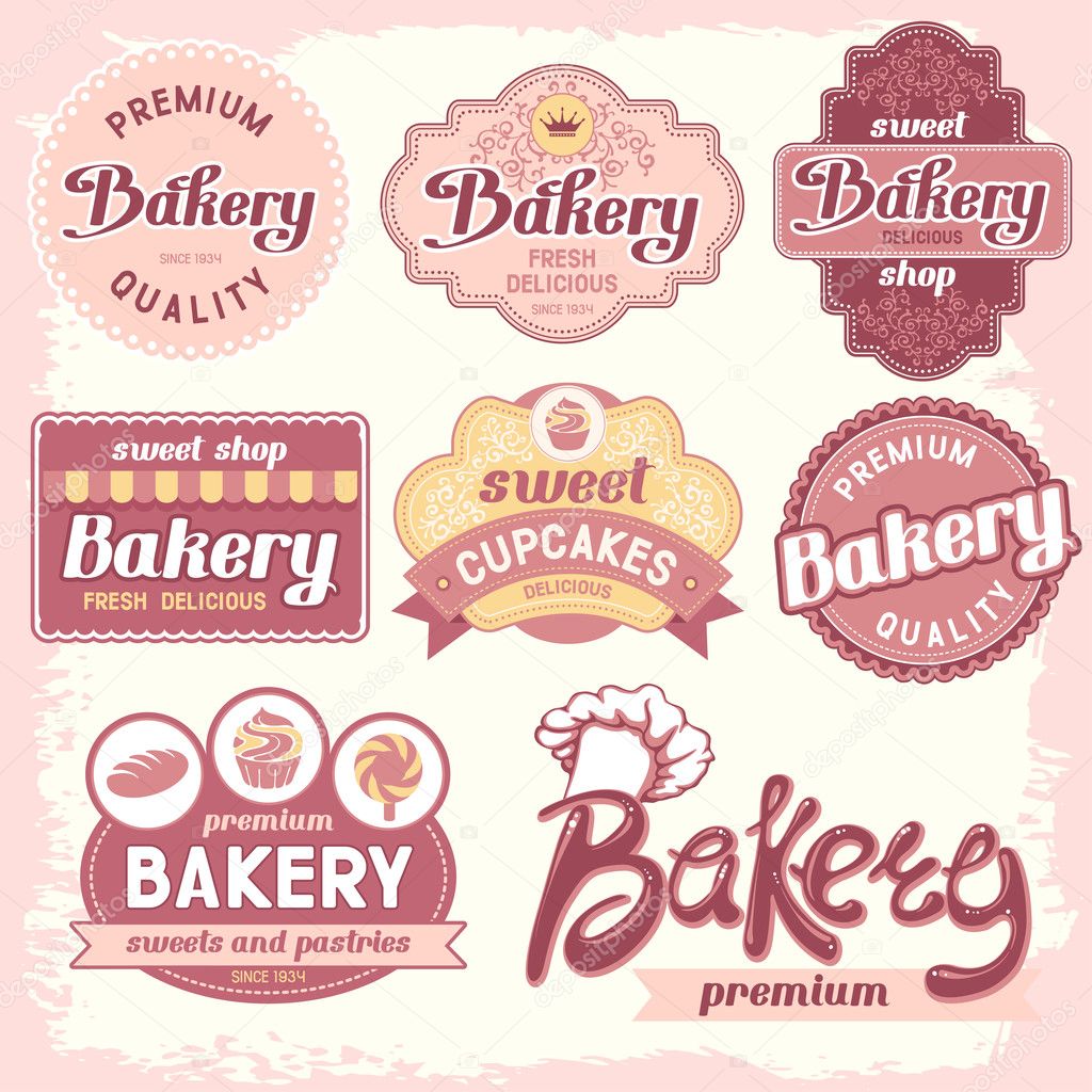 Vintage bakery badges and labels