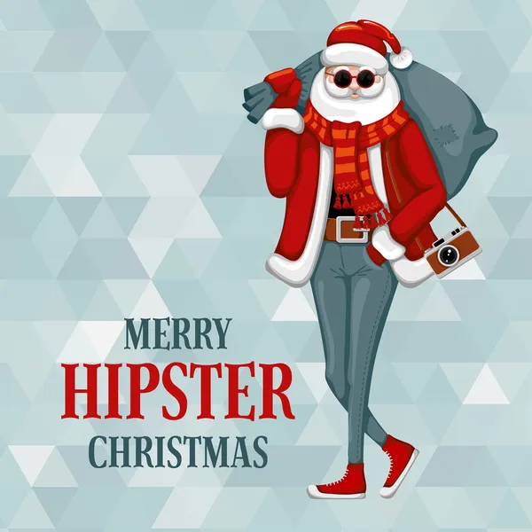 Noel Baba hippi tarzı — Stok Vektör