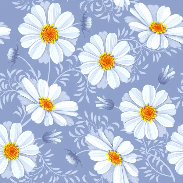 Motif floral sans couture - marguerite — Image vectorielle