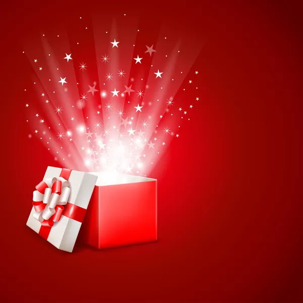 Caja de regalo mágico — Vector de stock