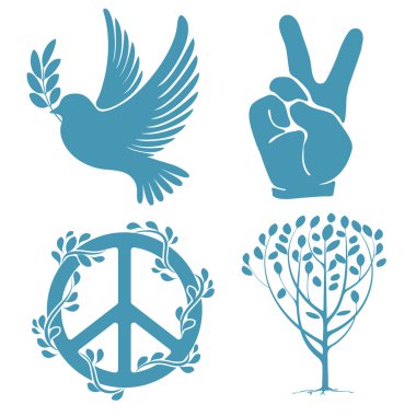 Set of peace symbols clipart