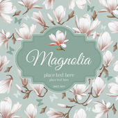 retro flower karta magnolia