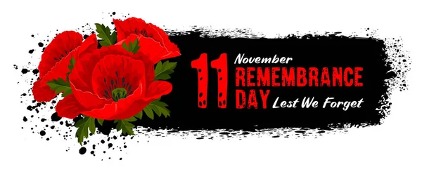 Κάρτα Μνήμης Για Μην Ξεχάσουμε Σύνθεση Του Καρτούν Κόκκινα Άνθη — Διανυσματικό Αρχείο