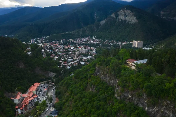 Borjomi City Georgia Panorama Top View Aerial View Borjomi Mineral — Stock Photo, Image
