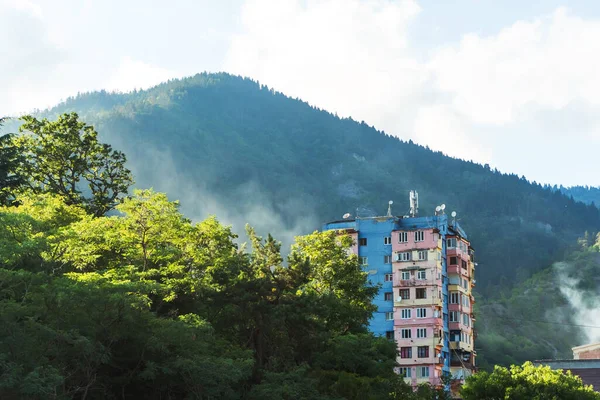 Borjomi Ciudad Georgia Vista Panorámica Superior Vista Aérea Del Complejo — Foto de Stock