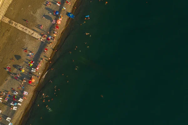 Panoráma Légi Kilátás Nyílik Strandra Kobuleti Grúziában Kavicsos Városi Strand — Stock Fotó