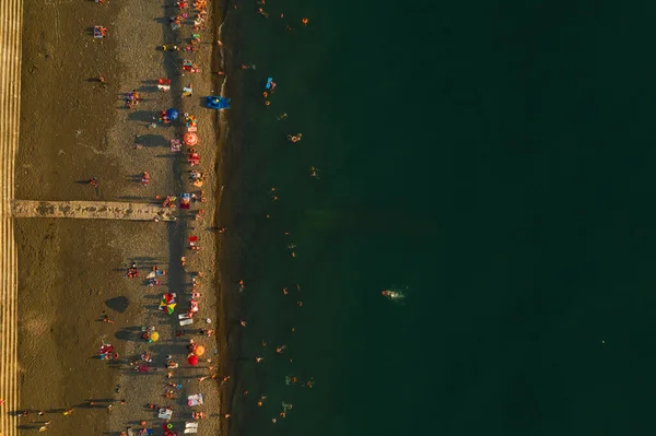 Panoráma Légi Kilátás Nyílik Strandra Kobuleti Grúziában Kavicsos Városi Strand — Stock Fotó