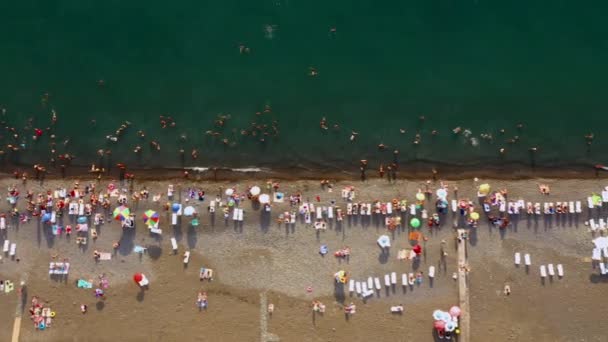 Georgia Daki Kobuleti Plajının Panorama Hava Manzarası Çakıl Taşı Şehir — Stok video