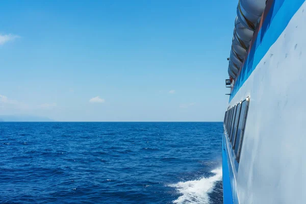 Vue Sur Mer Bleue Depuis Ferry Mer Méditerranée Turquie Par — Photo