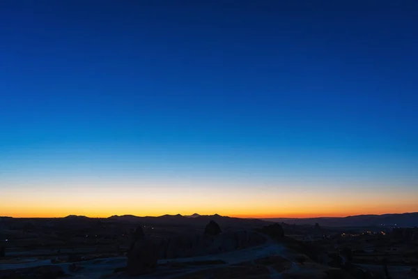 Pôr Sol Goreme Capadócia Alvorada Sobre Vale Capadócia — Fotografia de Stock