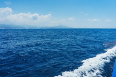 Blue sea of Cyprus. dark blue mediterranean sea landscape