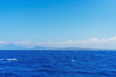 Blue sea of Cyprus. dark blue mediterranean sea landscape