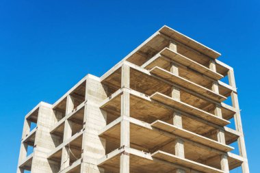 unfinished building in Antalya. abandoned building by builders in antalya. unfinished construction in turkey