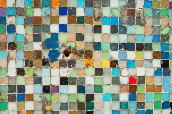 Old Colored Mosaic Wall Small Colored Squares Stone Wall House — Stockfoto