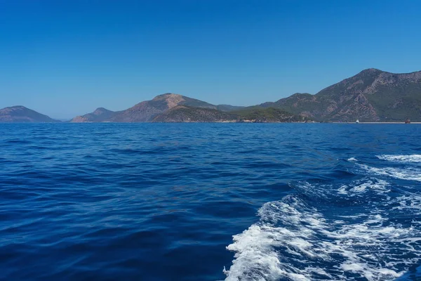 Crystal Clean Water Mediterranean Coast Turkish Coast Tourist Ship — Stockfoto
