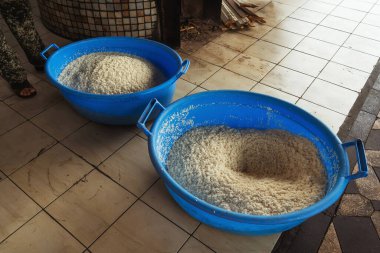 plastic bowl for food. large bowl for cooking for a large number of people