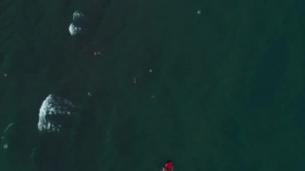 People Swim Black Sea Medical Beach People Magnetity Boat Inflatable — Stockvideo