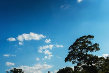 clear Georgian sky above your head. blue sky with clouds in tbilisi