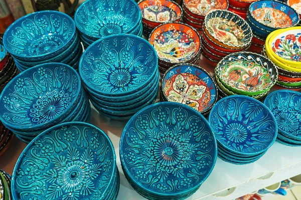 National Turkish Glass Souvenirs Handmade Souvenir Tourists Turkey Plates Dried — Stock Photo, Image