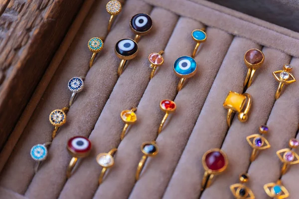 Zlaté Národní Prsteny Prstech Krocanovi Národní Turecké Ručně Vyráběné Šperky — Stock fotografie