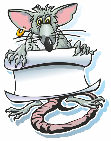 Rat & scroll — Stock Vector