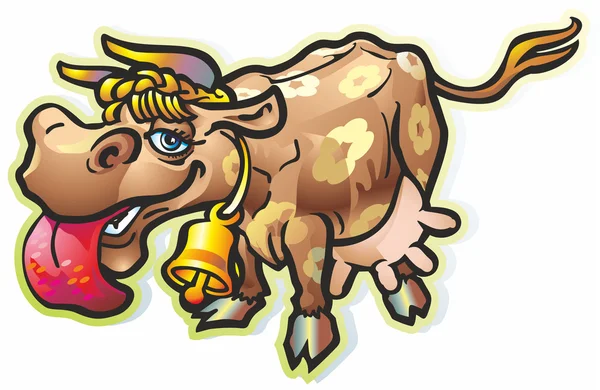 Licking cow — Stock Vector