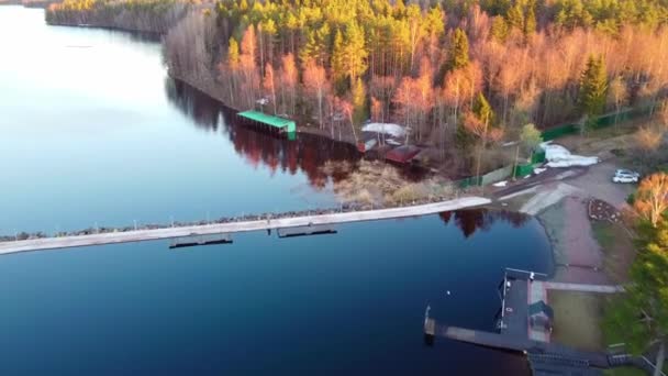 Αεροφωτογραφία Της Λίμνης Yanisyarvi Καρέλια Ρωσία — Αρχείο Βίντεο