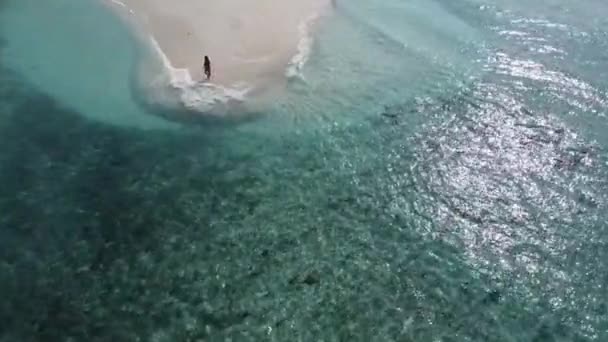 Tropikalny Widok Plażę Widok Powietrza Piaszczystą Plażę Zachodzie Słońca Piękną — Wideo stockowe