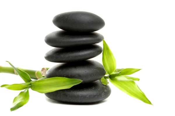 Zen stones and leaf — Stock Photo, Image