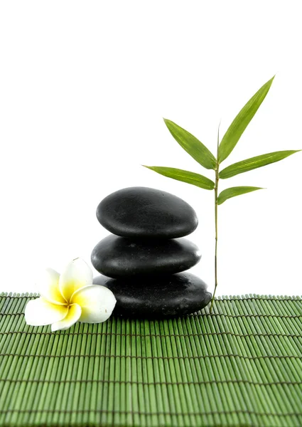 Beautiful frangipani and zen stones — Stock Photo, Image