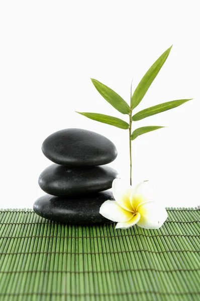 Lindas pedras frangipani e zen — Fotografia de Stock