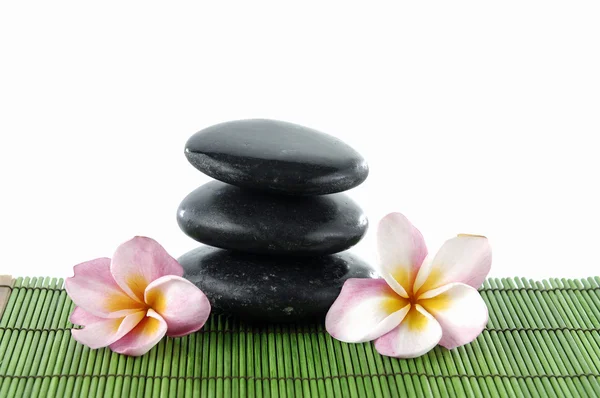 Frangipani flower and stacked stones — Stock Photo, Image