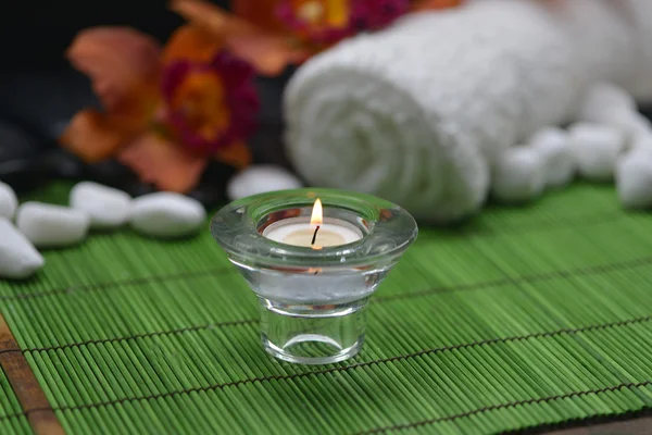 SPA set on green mat — Stock Photo, Image