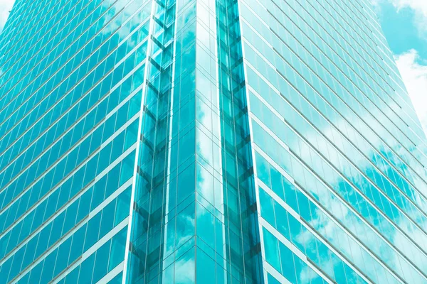 Underside Panoramic Perspective View Steel Blue Glass High Rise Building Stock Picture