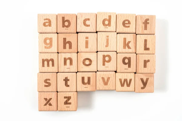 Alphabet Wood White Background — Stock Photo, Image