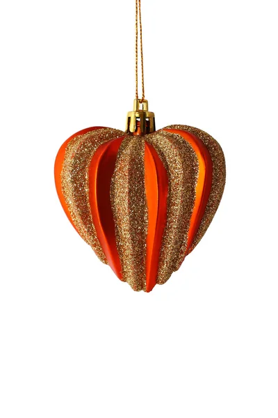 Christmas tree heart decoration (isolated) — Stock Photo, Image