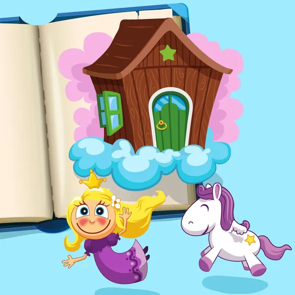 Prinsesje met pony — Stockvector