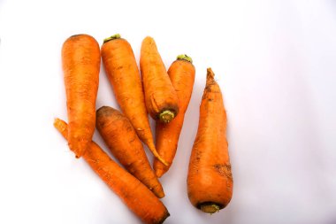 carrots on a white background. Big juicy carrots