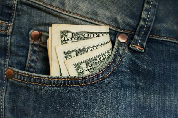 Only three dollars in pocket — Stock Photo, Image