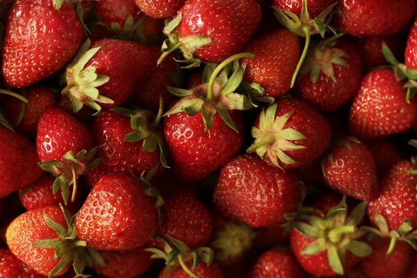 Fresh ripe strawberries full frame background — Stock Photo, Image