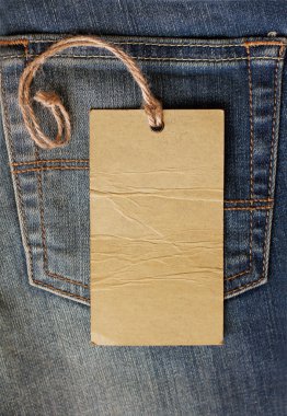 boş kağıt etiket etiket üzerinde kot pantolon