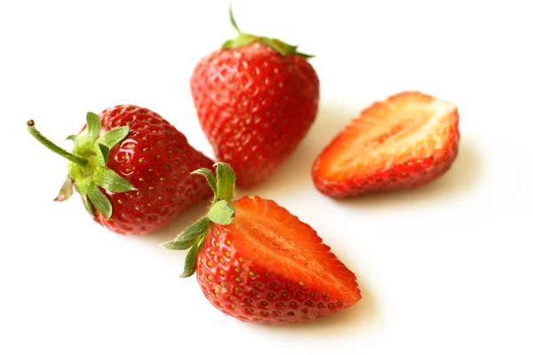 Ripe strawberries on white background — Stock Photo, Image