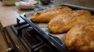 Mutfak fırınında pişmiş taze ev yapımı turtalar..