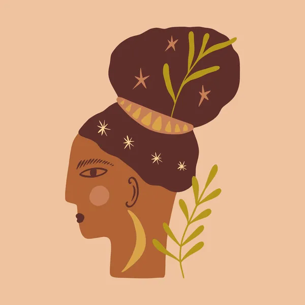 Boho Σύγχρονη Αφηρημένη Εθνοτική Brazil Γυναίκα Τέχνη Εκτύπωση Διάνυσμα Εικονογράφηση — Διανυσματικό Αρχείο