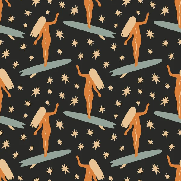 Sörf kampı yaz hippi harika sörf naif el yapımı sanat sörf tahtası elementleri.