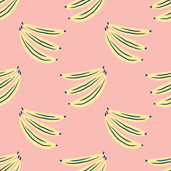 Пастельные цвета банановые фрукты детские мультяшные каракули бохо иллюстрации наивные фанки ручной работы стиль искусства бесшовный вектор шаблона — стоковый вектор
