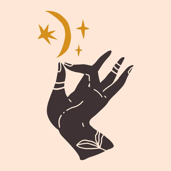 Чарівне мистецтво рук містичні Рейкі медитація чаклунство священний символ — стоковий вектор