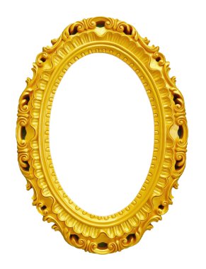 golden klasik çerçeve üzerinde beyaz izole