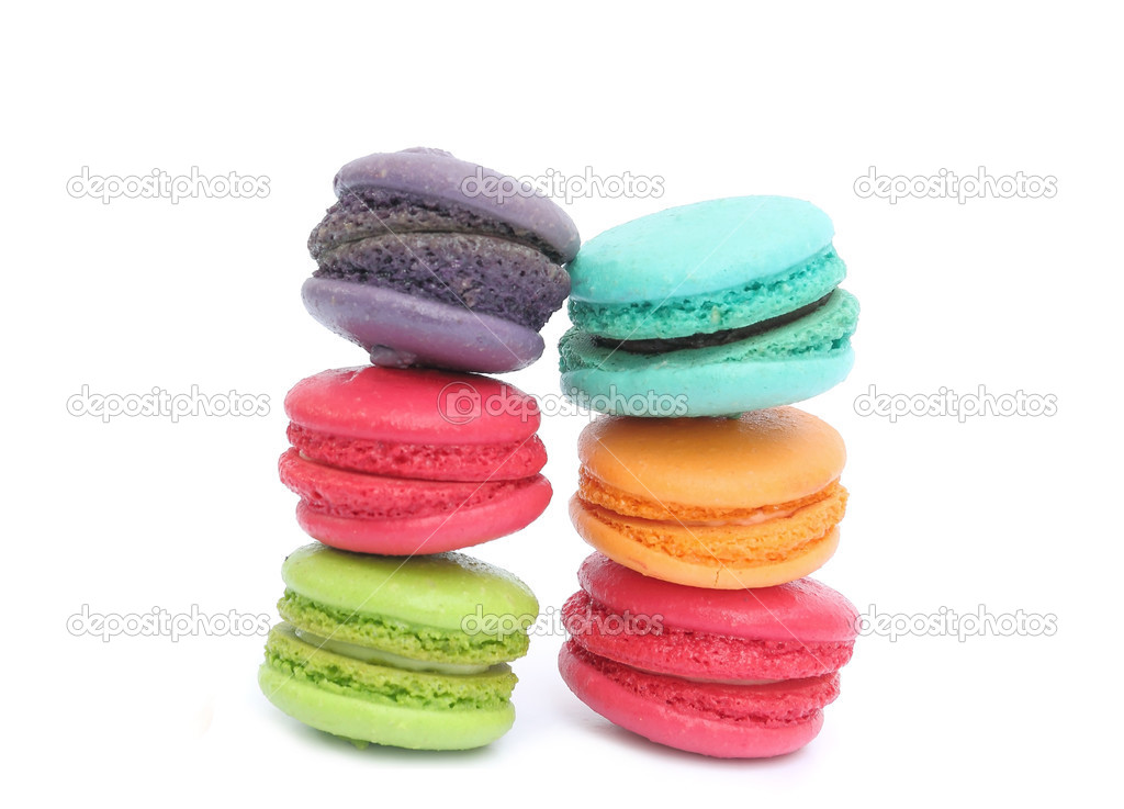 Colorful macaroon isolated on white background