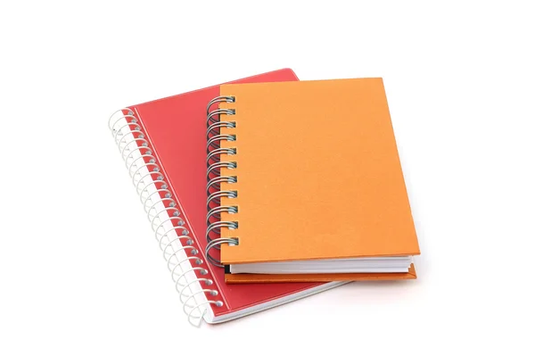 Dois cadernos isolados sobre fundo branco — Fotografia de Stock